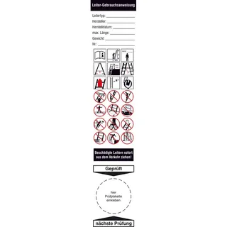 SafetyMarking 30.C5105 Grundplakette Für Leitern Weiß Folie selbstklebend (L x B) 200mm x 40mm 4St.