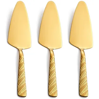 FULLYWARE Gold Tortenheber, 23,9 cm, Edelstahl, Tortenheber, Pizzaheber, 3er-Set, spülmaschinenfest
