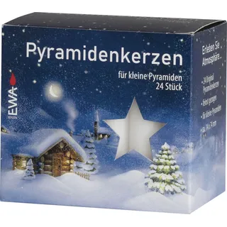 Pyramidenkerzen Weiß 24 Stück BxHxT 1,4x7,4x1,4cm NEU Wachskerze Holzpyramide