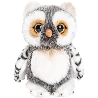 Uni-Toys - Eule grau-weiß - 18 cm (Höhe) - Plüsch-Vogel - Plüschtier, Kuscheltier