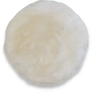 Leibersperger Felle Lammfell Sitzkissen rund Ø 40cm – Echtes Merino Lammfell – rutschfest – Gemütlich und wärmend – Optischer hingucker – Lange Haltbarkeit (weiß)