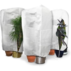 VOUNOT 3er Set Winterschutz für Pflanzen Kübelpflanzen, Frostschutz Kübelpflanzensack mit Reißverschluss und Kordelzug, 80g/m2, 120 x 180 cm