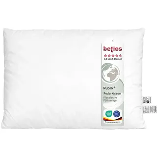 beties - Publik - Feder Füllkissen 25x35 cm – 220 g Enten- & Gänsefedern – Mini Innenkissen Inlett & Kissenfüllung – waschbares Baumwoll-Inlett – Dekokissen, Autokissen & Trau-/Ringkissen