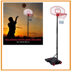 Bild Basketballkorb mit Ständer - Basketballkörbe 71 x 45 cm - Basketballständer - Einstellbare Höhe von 165CM Biz 205CM - Basketballkorb Outdoor - Basketball Hoop - Kunststoff - Schwarz