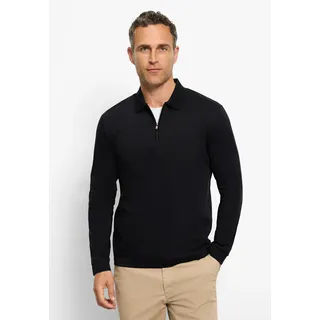 Olymp OLYMP, Langarm-Poloshirt unifarben, Polokragen, regular fit, casual, schwarz,