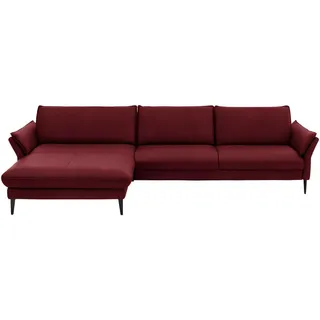 Valdera Ecksofa , Rot , Leder , Echtleder , Longlife-Leder, Semi-Anilinleder , Ottomane links, L-Form , 334x172 cm , Goldenes M , erweiterbar, Fußauswahl, Lederauswahl, Stoffauswahl, planbar, Sitzqualitäten, seitenverkehrt erhältlich, Hocker erhältlich, Rücken echt, individuell planbar , Wohnzimmer, Sofas & Couches, Wohnlandschaften, Ecksofas
