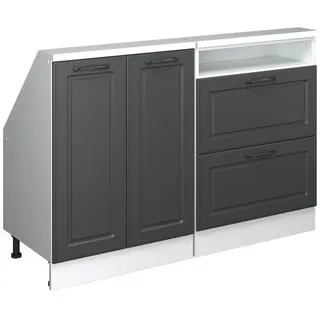 Vicco Küchenschrank FÜR Dachschrägen R-Line Anthrazit Landhaus 120 cm 2er Set , Anthrazit, Weiß , Holzwerkstoff , Rechteckig , 120x83.8x46 cm , Küchen, Küchenmöbel, Küchenschränke, Küchenunterschränke