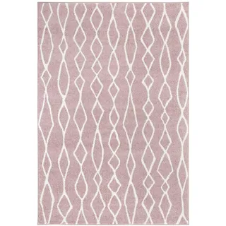 andiamo Webteppich Bolonia Muster modern Öko-Tex 100 Teppich, Polypropylen, Ornament rosa, 120x170 cm