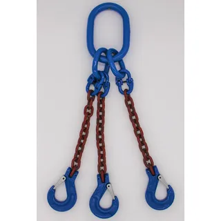 Anschlagkette Güteklasse 10 3-Strang 4,0 m 16 mm ohne Verkürzung rotbraun