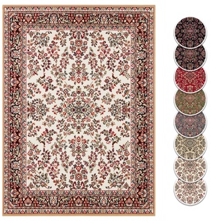 Hanse Home Design Kurzflor Wohnzimmerteppich Orient - Zabul Perser Look, Orientalischer Teppich für Esszimmer, Wohnzimmer, Schlafzimmer - Creme/Gold, 180x260 cm