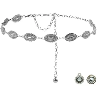 KQDRAVINE Bauchkette Silber Damen, Verstellbarer Kettengürtel Bauch Kette, Taillengürtel Damen, Silber Gürtel Für Dirndl Kleider Party, Kleid, T-Shirt