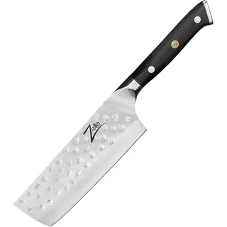 Zelite® Nakiri Damastmesser - Scharfes Japanisches Küchenmesser 15,2 cm für Zuhause & Gastro - Profi-Damaszener Kochmesser für Küche