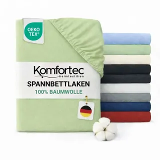 Komfortec Spannbettlaken Jersey 140 x 200 cm grün