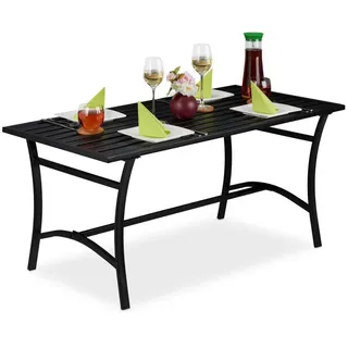 Relaxdays Gartentisch 120 x 60 x 56 cm Schwarz