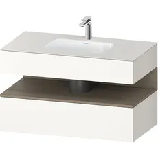 Duravit Qatego Einbauwaschtisch mit Konsolenwaschtischunterbau, 1000x550x600mm, Nische Eiche Terra, QA4786035, Farbe: Weiß Supermatt