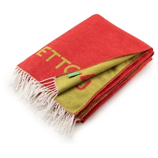 BENETTON UNITED COLORS OF BENETTON Decke, 140 x 190 cm, 320 g/m2, 60% Baumwolle, 40% Acryl, Rot und Grün, Regenbogenfarben