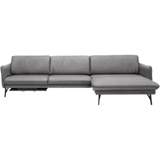 Himolla Ecksofa , Grau , Leder , Echtleder , Rindleder , Uni , Ottomane rechts, L-Form , 330x174 cm , Blauer Engel, Goldenes M, Made in Germany, Emas , Typenauswahl, Lederauswahl, Stoffauswahl, seitenverkehrt erhältlich, Hocker erhältlich, Rücken echt , Wohnzimmer, Sofas & Couches, Wohnlandschaften, Ecksofas