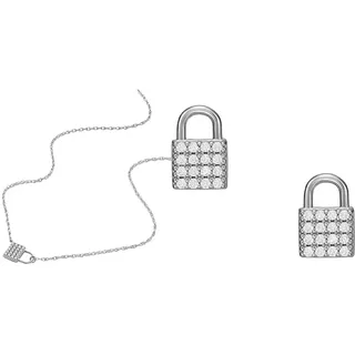 Fossil Women's Lock Chain Halskette und Kette Ohrringe - Sterling Silber