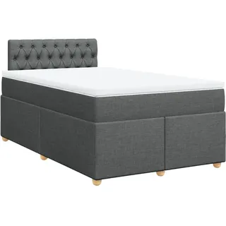 vidaXL Boxspringbett mit Matratze Dunkelgrau 120x190 cm Stoff - Grau