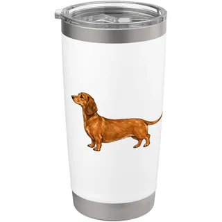 Minimalistischer Dackel Klassisches Dackel Motiv Doppelwandiger Edelstahl-Thermobecher