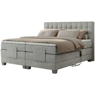 MKS Meble Boxspringbett 200 x 200 cm H3 Hellgrau