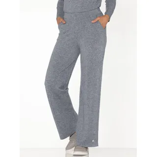 Strickhose CREATION L PREMIUM, Damen, Gr. 42, Normalgrößen, blau (rauchblau, steingrau, meliert), 90% Schurwolle, 10% Kaschmir, meliert, Hosen Strickhose