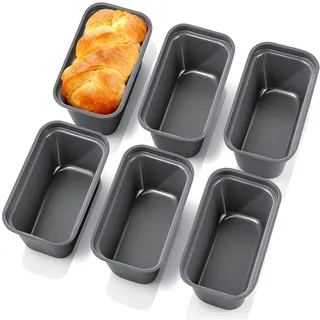 Cptoion 6 Stück Mini Kastenform Brotbackform 15,5 X 8,5 X 4,76 Cm Schwarz | Mini Kastenform, Kastenform, for Backen