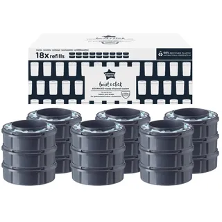 Tommee Tippee Windeleimer Nachfüllkassetten für Twist & Click, nachhaltiger antibakterieller GREENFILM, 18er Pack