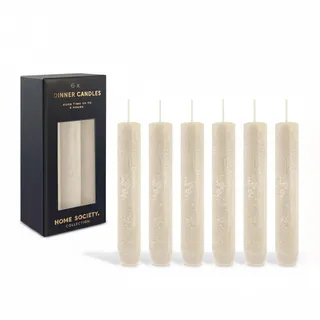 Weiße Stabkerzen 6er Set – 14 cm x 2,3 cm, durchgefärbte Dinnerkerzen, bis zu 8 h Brenndauer, spitz zulaufend, unparfümiert & palmölfrei – für Adventskranz, Weihnachten, Hochzeit & festliche Tischdeko