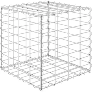 vidaXL Würfel-Gabionen-Hochbeet Stahldraht 40x40x40 cm - Silber