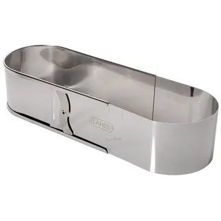 Lares Backform/Backrahmen oval mit Klemmung - Stollen- und Brotform - aus rostfreiem Edelstahl - verstellbare Länge - Größe: L: 27-40 B: 11 H: 7,5 cm - Made in Germany