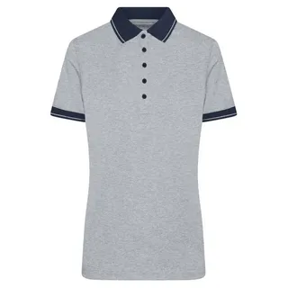 James and Nicholson - Poloshirt für Damen LT2691 (M) (Grauheide/Marineblau)