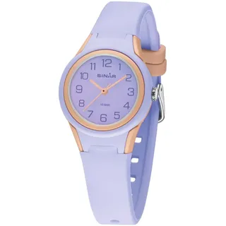 Sinar Quarzuhr 10 bar wasserdicht lila Silikonarmband Flieder