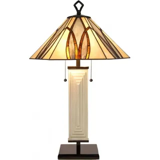 Casa Padrino Luxus Tiffany Tischleuchte Mehrfarbig Ø 50 x H. 80 cm - Hotel & Restaurant Lampe