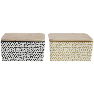 Bloomingville Butterdose POPPY mit Holzdeckel Weiß | Gr.: onesize