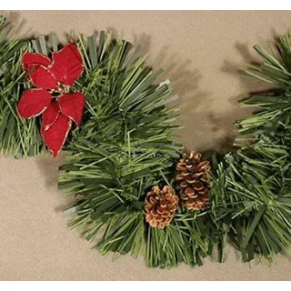 Dmora - Weihnachtsdekoration Gepatsch, Weihnachtsdekor, Weihnachtsornament, Festliche Dekoration, Made in Italy, 500x15 h15 cm, Grün und Rot