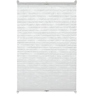 Gardinia Plissee zum Klemmen, Blickdichtes Faltrollo, Alle Montage-Teile inklusive, EASYFIX Plissee Ausbrenner verspannt mit Zwei Bedienschienen, Blumen-Muster, Weiß, 100 x 130 cm (BxH), 33891