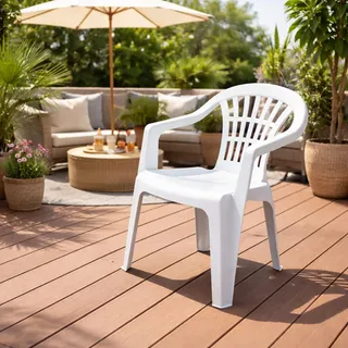 Stapelstuhl Bistrostuhl Gartenstuhl Outdoor ALTEA Weiß Kunststoff