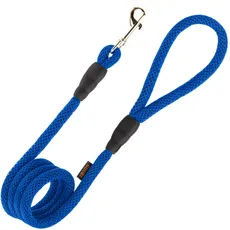 GOOBY Netz-Leine – Blau, 122 cm – atmungsaktive Netzleine für kleine Hunde mit Bolzenverschluss – Hundeleinen für kleine, mittelgroße und große Hunde
