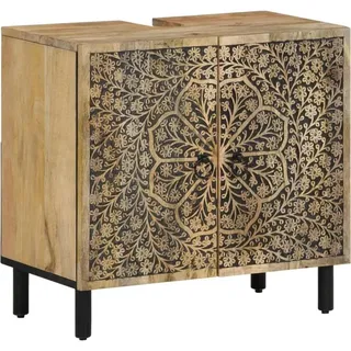 vidaXL Waschbeckenunterschrank 62x33x58 cm Massivholz Mango - Braun