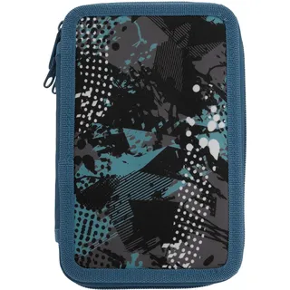 IDENA Federmappe Triple Abstrakt, 47 Teile - Blau