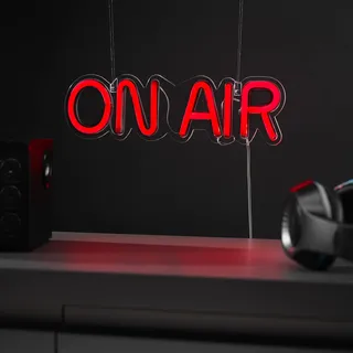 #winning Neon ON AIR Schild – Leuchtendes LED Wandlicht in Rot – Retro Studio Deko für Streamer, Podcaster & Musiker – USB Betriebenes "Aufnahme läuft" Licht – Gaming Zimmer Zubehör