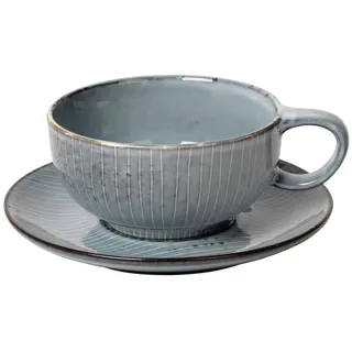 Broste Copenhagen Nordic Sea Tasse mit Untertasse 0,25 l Blau