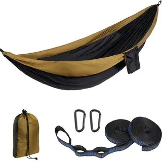 Reis-Hängematte mit Reifen - Einzelstück - Tragbare, atmungsaktive Hängematte - Geeignet für Garten, Außen, Rucksackreisen, Reisen - Außenhängematte aus Fallschirmstoff - Ein- oder Zweierhängematte für Camping, Fahrradtouren, Innen, Freizeithängematte - 300 x 200 cm