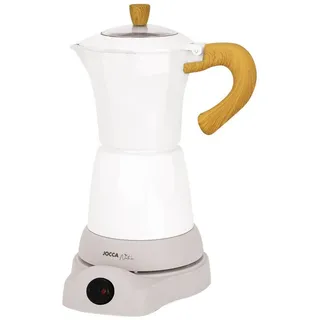 Jocca elektrische Espresso Kaffeemaschine in weiß für bis zu 6 Tassen mit 360° drehbarem Kopf, Espressokanne, Weiss