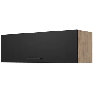 FlexWell Küchenoberschrank , Schwarz, Eichefarben , Metall , 100x32x32 cm , Made in Germany , Zusatzausstattung erhältlich, hängend , Küchen, Küchenmöbel, Küchenschränke, Küchenoberschränke