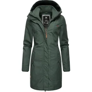 Wintermantel RAGWEAR "Wintermantel Jannisa", Damen, Gr. M, grün (pine grün23), Obermaterial: 65% Polyester PES. 35% Baumwolle CO.  Obermaterial: Futter: 100% Polyester PES. 100% Polyester PES., Mäntel Wintermantel