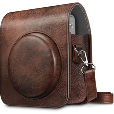 Fintie Tasche für Fujifilm Instax Mini 90 Neo Classic Sofortbildkamera - Premium Schutzhülle Reise Kameratasche Hülle Abdeckung mit abnehmbaren Riemen, Braun