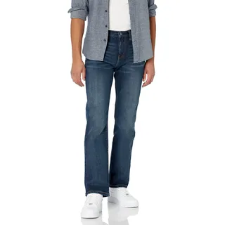 Amazon Essentials Herren Bootcut-Jeans mit gerader Passform - Auslauffarben, Dunkle Waschung, 32W / 29L