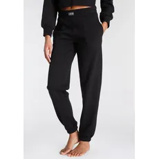 LASCANA Jogginghose, mit geripptem Hosenbund, Loungewear, Loungeanzug, schwarz